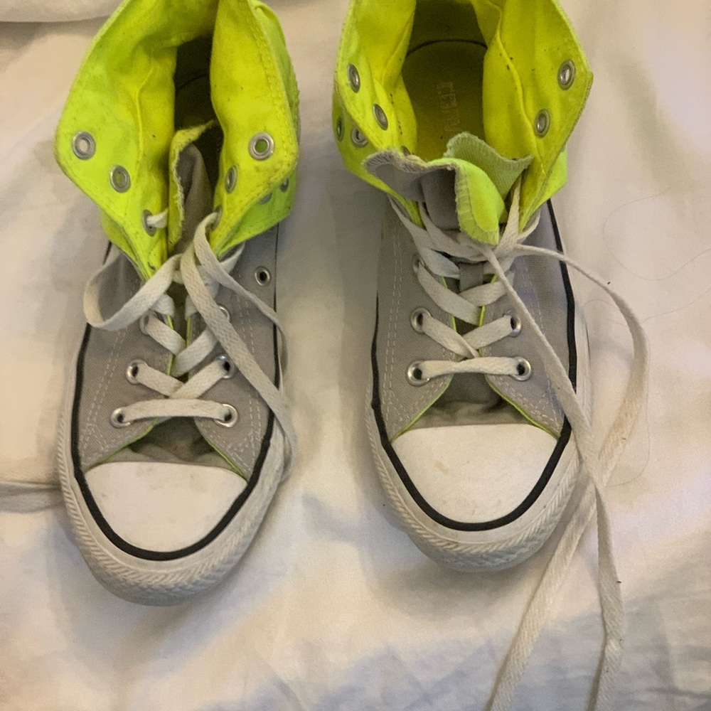 Converse all star sneakers yellow gray and white